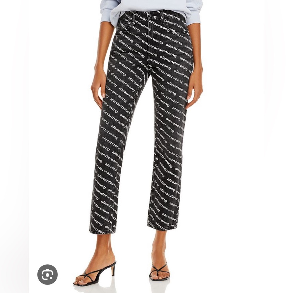 Alexander wang high rise all over logo jeans
